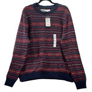 croft and barrow Mens long sleeve sweater size XL Color Red/blue